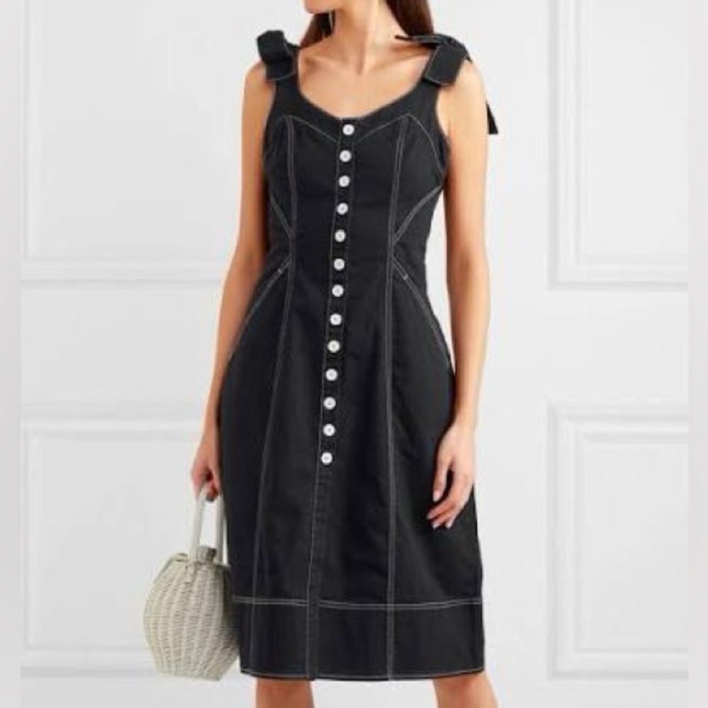 NWT Ulla Johnson Black Button-Down Denim Emory Dress